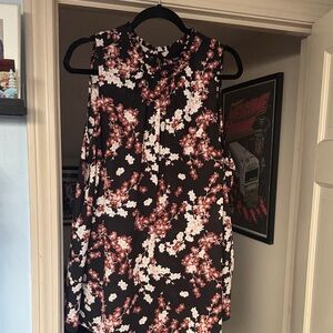 Torrid Black and Pink Floral Blouse